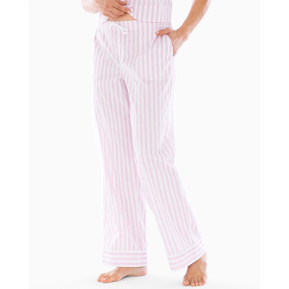 Soma Cool Nights Pink & White Stripe Pajama Pants